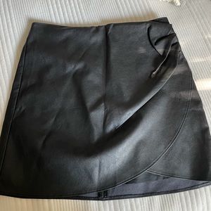 Abercrombie Black Faux Leather Skirt
